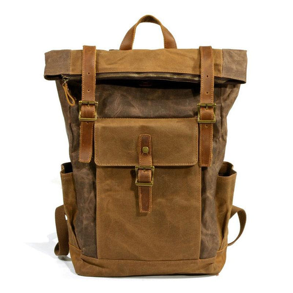 Waxed Canvas Mens Backpacks Canvas Travel Backpack Canvas School Backpack for Men