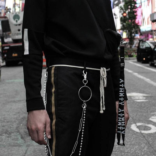 Fashion Men's Womens Double Bead Stainless Steel Pants Chain Biker Wallet Chain For Men