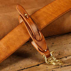Handmade KeyChains Mens Brown Leather Keyring with Belt Loop for Men