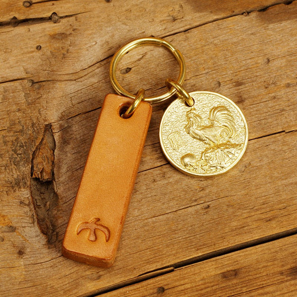 ford leather keychain​ Brass Keychain keychain leather holder​ Custom Leather Keychain Chinese Zodiac Personalized Leather Keychain