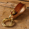 Handmade Small Leather Brass Keyrings KeyChain Leather Small Keyring Car Key Chain for Men