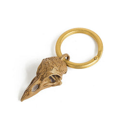 Crow Skull Keyring Brass Moto KeyChains Hook Keyring Crow Skull Moto Key Holder Key Chain Key Rings for Men