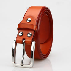 Handmade Leather Slim Belts Minimalist Mens Silver Leather Belts for Men