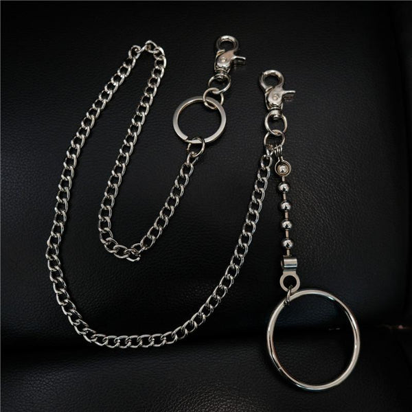 Fashion Womens Mens Silver Ring Simple Long Wallet Chain Pants Chain Biker Wallet Chain For Men