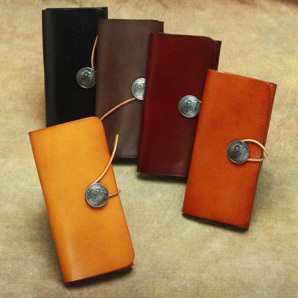 Cool Handmade Leather Men's Envelope Long Wallet Vintage Long Wallet For Men