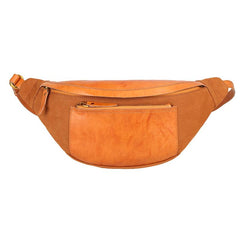 Canvas Leather Mens Caramel Waist Bag Army Green Fanny Pack Hip pack Chest Bag For Men