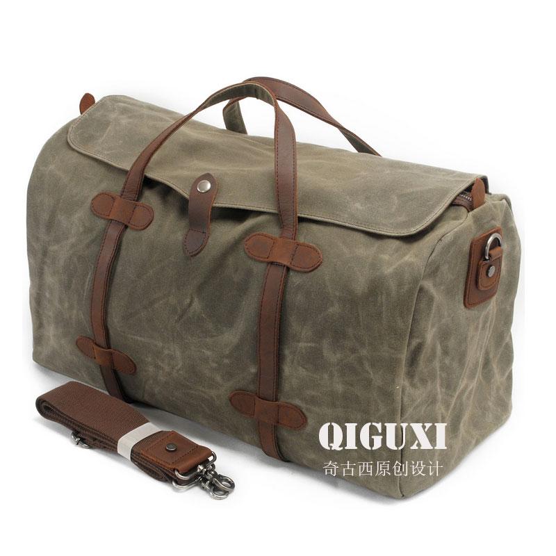 Mens Waxed Canvas Weekender Bags Canvas Travel Bag Canvas Overnight Bag for Men