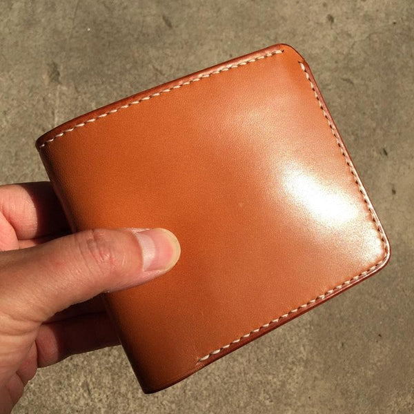 Handmade Leather Mens Cool billfold Leather Wallet Men Small Wallets Bifold for Men