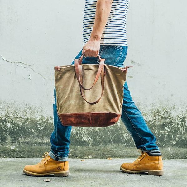 Cool Canvas Leather Cool Mens Tote Bag Canvas Handbag Canvas Tote Canvas Messenger Bags for Men Women