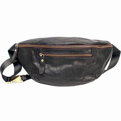 Black Casual Leather Mens Fanny Pack Brown Waist Bag Waist Pack Hip Bag Bum Pack For Men