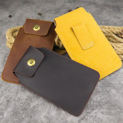 Cool Leather Men's Slim Cell Phone Holster Phone Holster Belt Bag Belt Pouch For Men