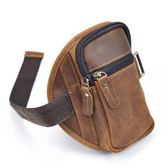 Brown Leather Cell Phone HOLSTER Arm Pouches for Men Arm Bags Arm HOLSTER For Men