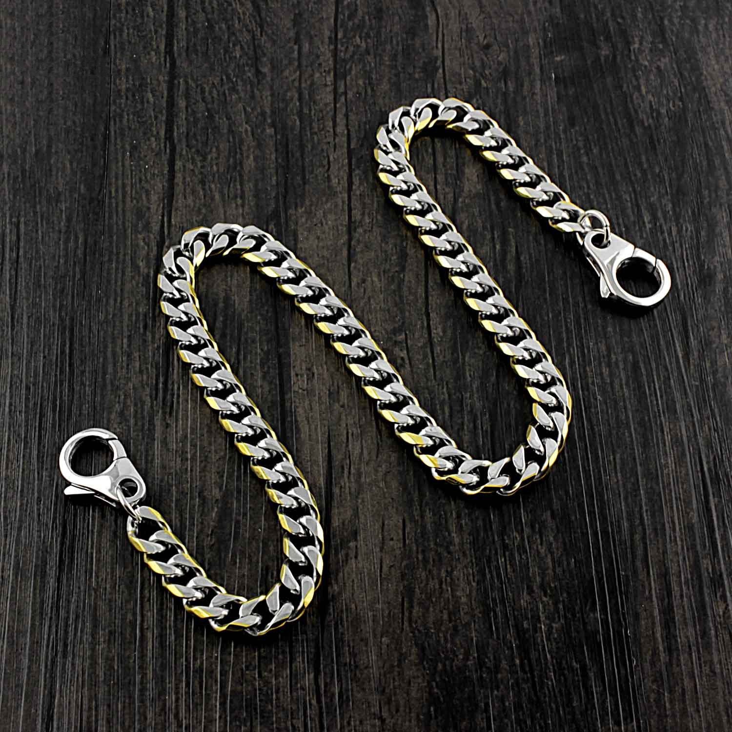 18'' SOLID STAINLESS STEEL BIKER SILVER GOLD WALLET CHAIN LONG PANTS CHAIN Jeans Chain Jean Chain FOR MEN
