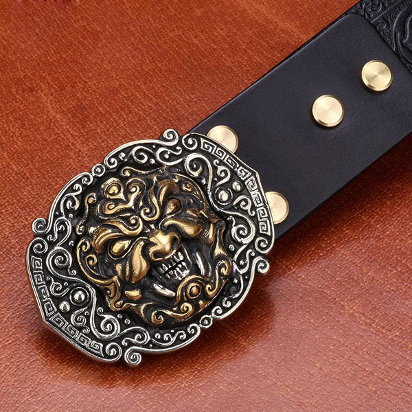 Handmade Genuine Custom Cool Leather Mens Leather Men Black Belt for Men