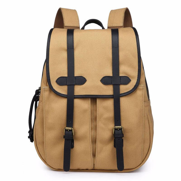 Mens Canvas Leather Backpacks Canvas Travel Backpack Canvas School Backpack for Men