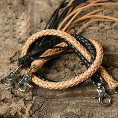 Handmade Leather Braided Wallet Chain Biker Wallet Chain Trucker Chain for Men