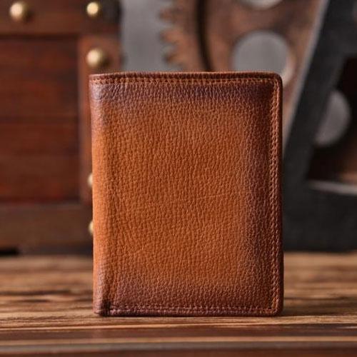 Handmade Mens Cool billfold Leather Wallet Men Small Slim Wallets Bifold for Men - iChainWallets