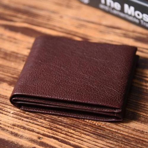 Genuine Leather Mens Cool billfold Leather Wallet Men Small Wallets Bifold for Men - iChainWallets