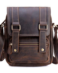 Cool Leather Vintage Mens Brown Small Side Bag Small Shoulder Bags For Men