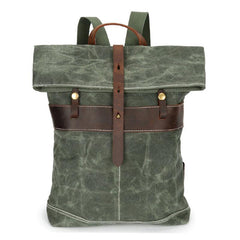 Waxed Canvas Mens Cool Backpacks Canvas Travel Backpack Canvas School Backpack for Men