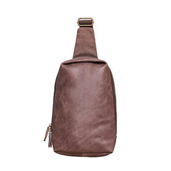 Canvas Leather Mens Gray Sling Backpacks Brown Chest Bag Sling Pack Sling Bag For Men