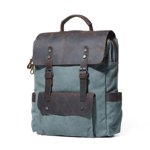 Cool Gray Canvas Travel Backpack Mens Canvas Backpack Canvas School Bag for Men