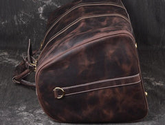 Vintage Leather Mens Large Brown Overnight Bag Weekender Bag Travel Bag Duffle Bag