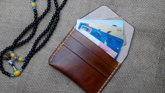 Handmade Leather Mens Small Front Pocket Wallet Leather Card Wallets for Men