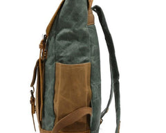 Waxed Canvas Mens Travel Backpack Canvas Backpacks Canvas School Backpack for Men