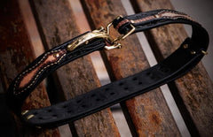 Handmade Leather Cool Tooled Black Mens Belt Cool Leather Men Belt for Men