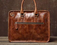 Handmade Leather Mens Cool Vintage Briefcase Work Bag Business Bag Laptop Bag for men