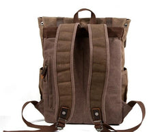 Waxed Canvas Leather Mens Backpacks Canvas Travel Backpack Canvas School Backpack for Men