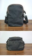 Blue Denim Mens Small Vertical Shoulder Bags Denim Side Bag Small Messenger Bag For Women