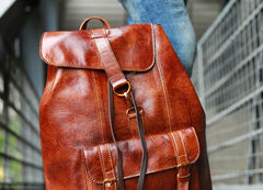 Handmade Leather Mens Backpacks Travel Backpacks Laptop Backpack for men