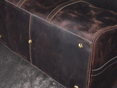 Vintage Leather Mens Large Brown Overnight Bag Weekender Bag Travel Bag Duffle Bag