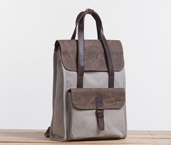 Cool Canvas Gray Mens Handbag Canvas Backpack Canvas Travel Bag for Men