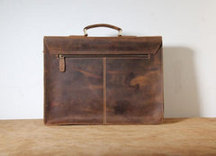 Genuine Leather Mens Cool Messenger Bag Briefcase Work Bag Laptop Bag for men