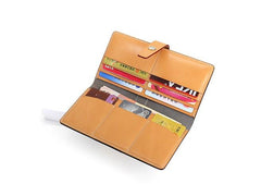 Cool Handmade Mens Leather Bifold Long Wallet Envelope Long Bifold Wallet for Men