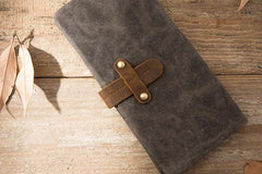 Cool Canvas Leather Mens Long Wallet Long Wallet for Men