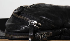 Handmade Genuine Leather Mens Cool Chest Bag Sling Bag Crossbody Bag Travel Bag Hiking Bag for men