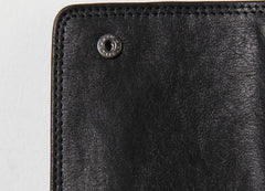 Genuine Leather Mens Cool billfold Leather Wallet Men Small Wallets Trifold for Men