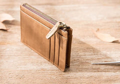 Cool Leather Mens Slim Front Pocket Wallet Small Wallets for Men
