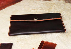 Handmade Leather Mens Large Clutch Wallet Wristlet Wallet iPad Case