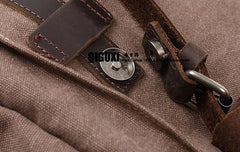 Mens Canvas Leather Backpack Canvas Travel Backpack Canvas School Backpacks for Men