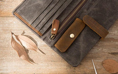 Cool Canvas Leather Mens Long Wallet Long Wallet for Men