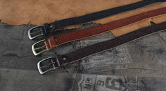 Genuine Leather Punk Rock Biker Trucker Mens Belt Men Black Coffee Belt for Men