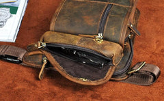 Cool Leather Drop Leg Bag Belt Pouches Mens Waist Bag Shoulder Bag for Men