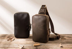 Cool Leather Mens Sling Bag Sling Shoulder Bags Sling Backpack for men
