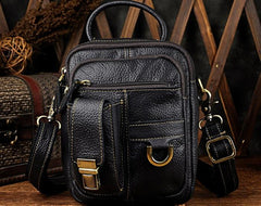 Vintage Leather Belt Pouches Mens BELT BAG Small Vertical Side Bag Handbag For Men