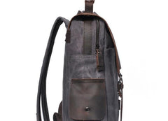 Cool Waxed Canvas Leather Mens Backpacks Canvas Travel Backpacks Canvas School Backpack for Men